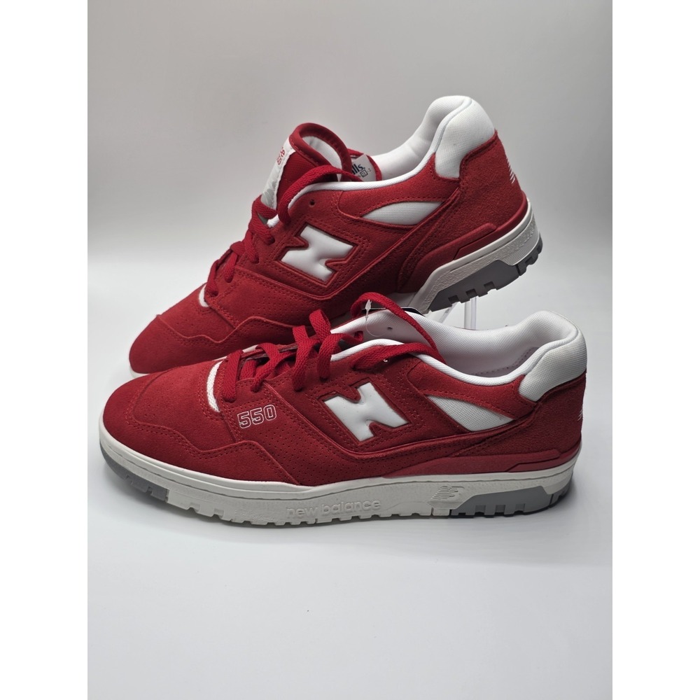 New Balance 550 Suede‎ Pack Team Red And White BB550VND Men's Size 10.5